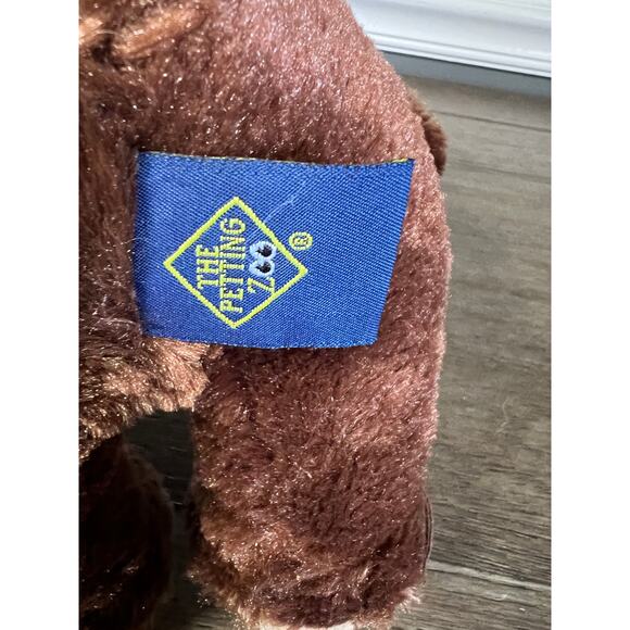 Petting Zoo Dark Brown Teddy Bear‎ Green Plaid Bow Plush With Swing Tag - Picture 4 of 5